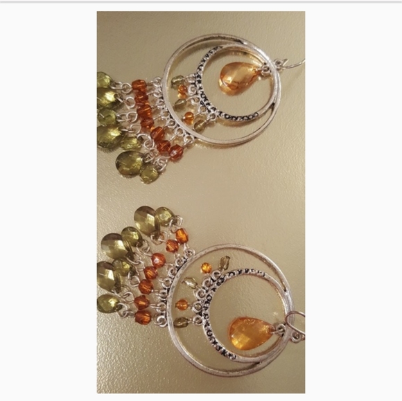 Bead & metal dangle earrings Pre-owned - Picture 2 of 4